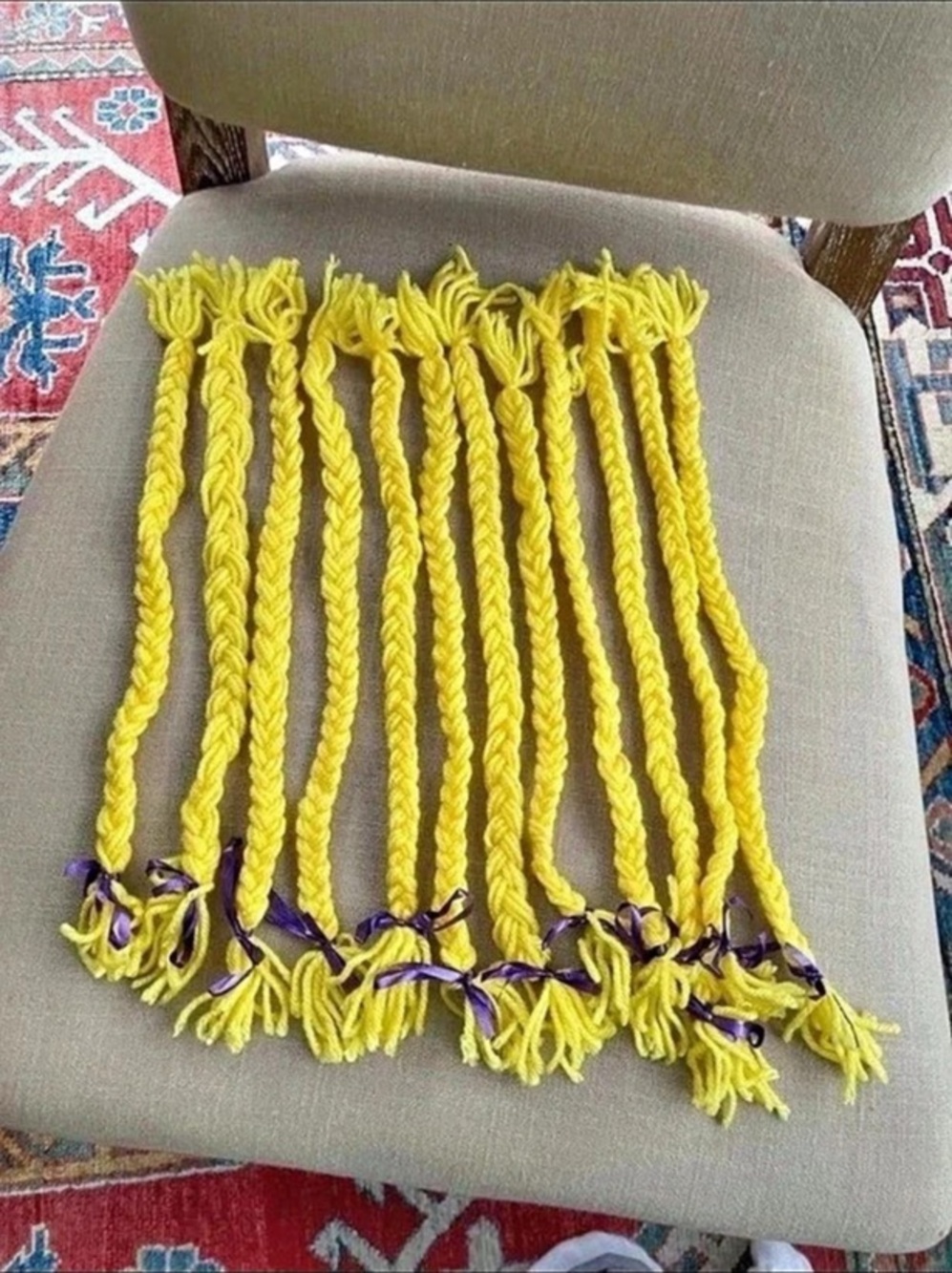 12 Handmade Rapunzel Yarn Braids Party Favors